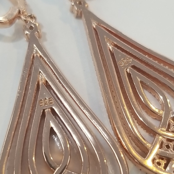 Sterling silver 925 earrings with white sapphires. - Picture 4 of 4